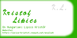 kristof lipics business card