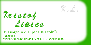 kristof lipics business card